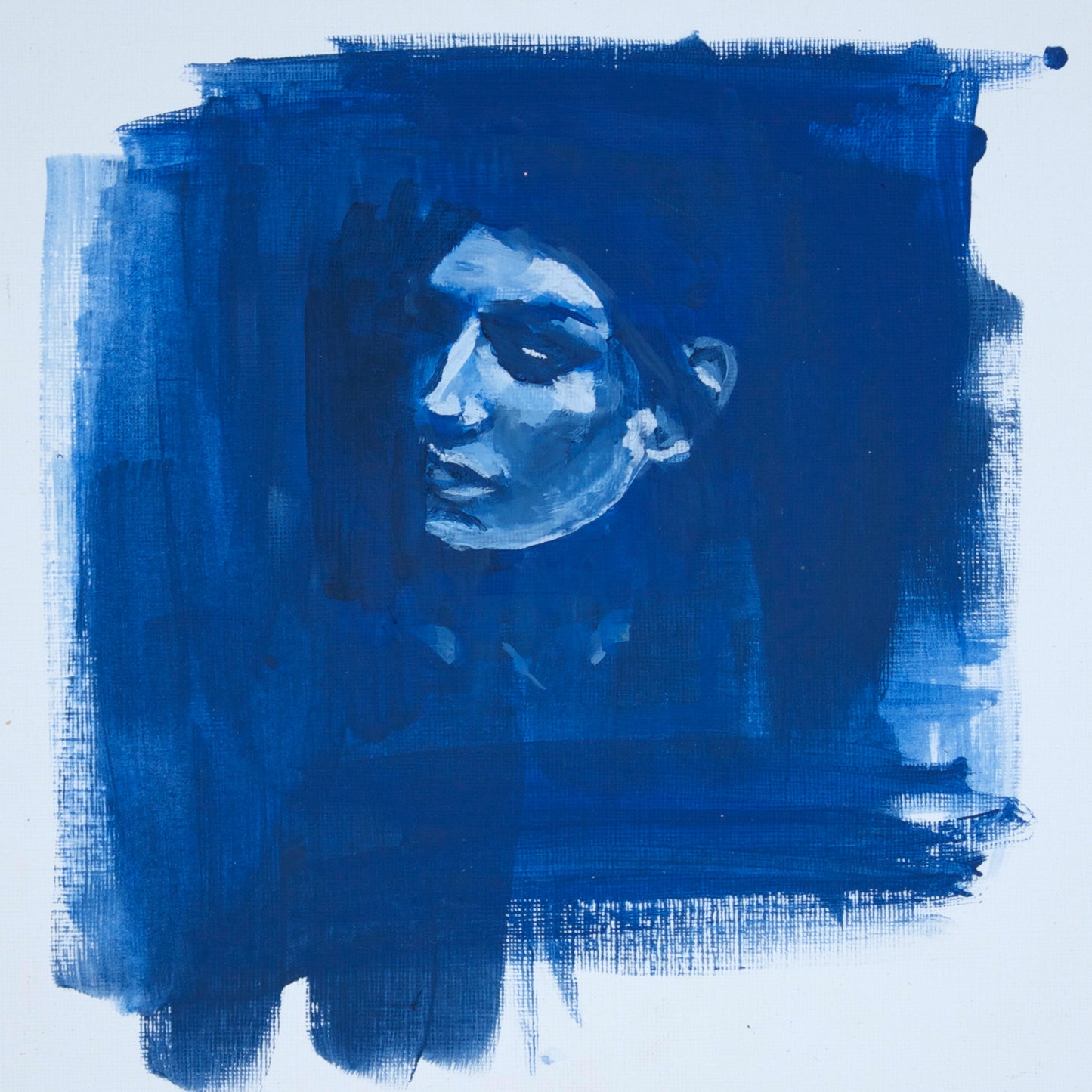 Portrait Study in Blue print