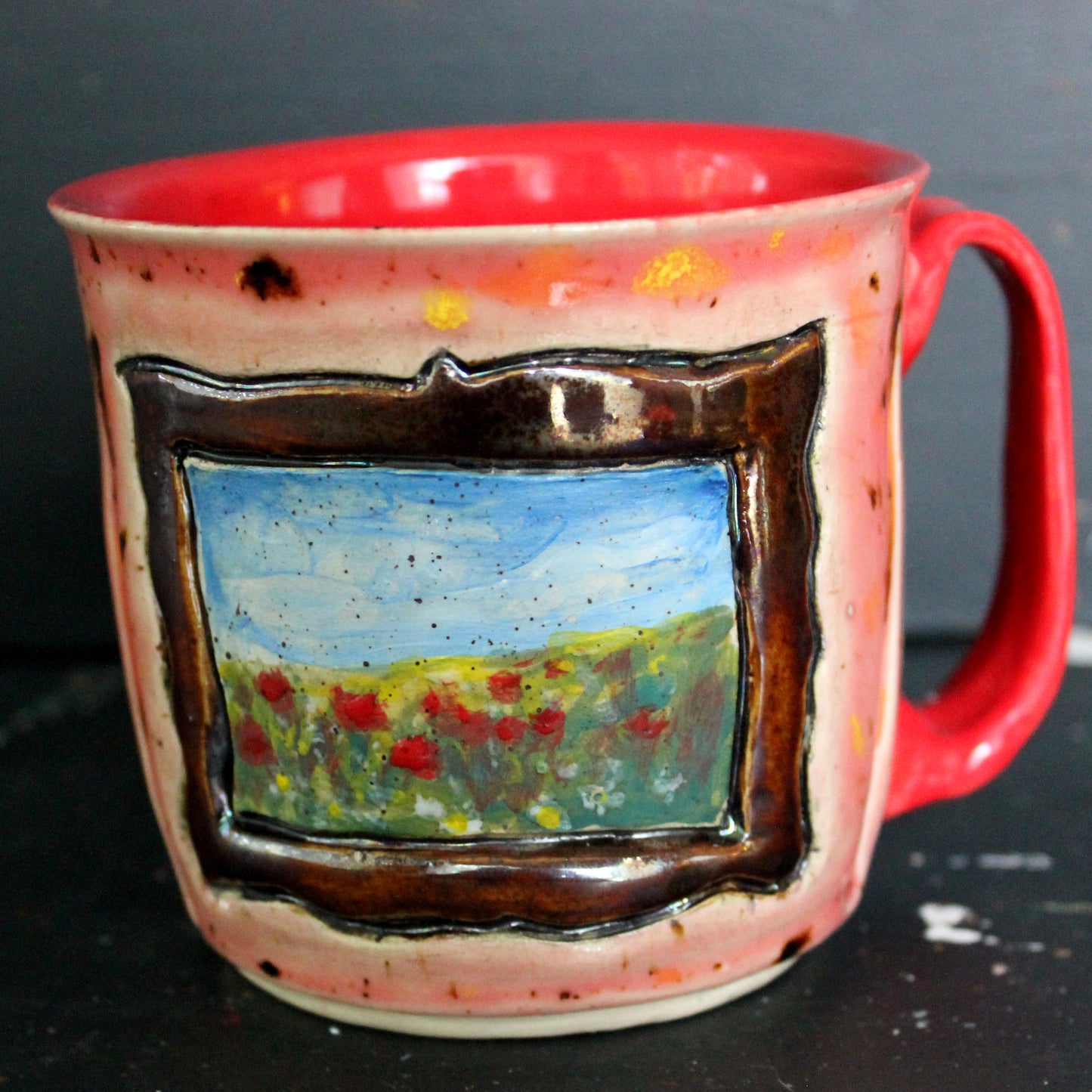 Framed Landscape Mug (Red + Pink)