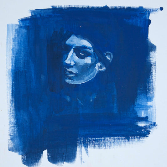 Portrait Study in Blue print